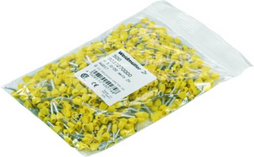 Weidmüller 9037270000 Zwillings-Aderendhülse 1mm² Teilisoliert Gelb 500St.