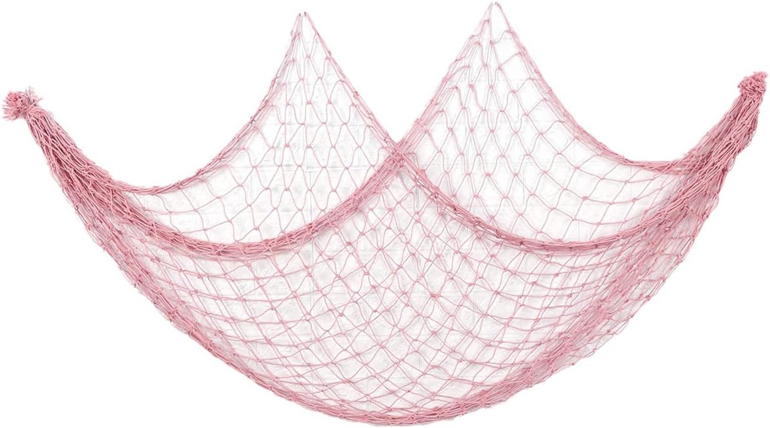 Decoratief visnet roze - Maritieme wanddecoratie voor aan de muur - 150 x 100 cm