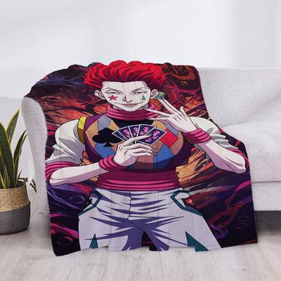 Shop Station Hunter X Hunter Hisoka Throw Blanket Soft Anime Fleece Blanket For Sofa, Bed & Cozy Home Decor b 40x60in