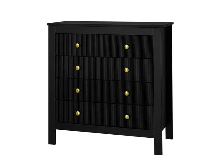 Commode en particules avec 5 tiroirs noire 79x80,5x39,5 cm
