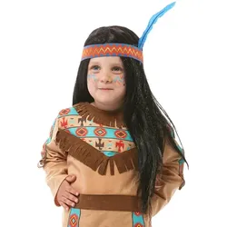 Kinder-Perücke "Indianer", schwarz