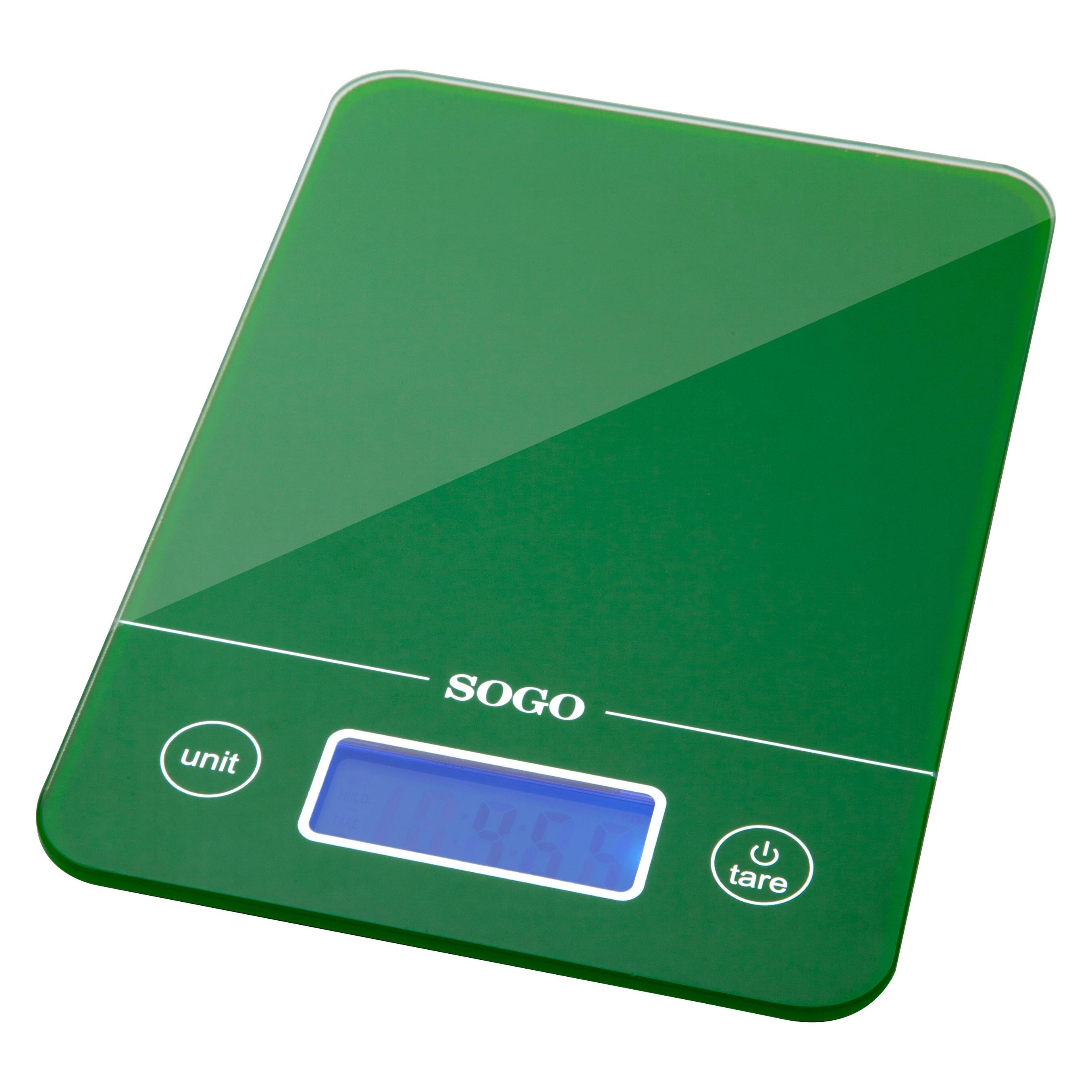 Sogo Digital Kitchen Scale, Rectangular 21 x 13cm, 5Kg - Green (SOGO066)