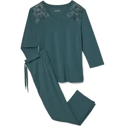 Tchibo - Pyjama-Set - Damen - Gr. S - petrol