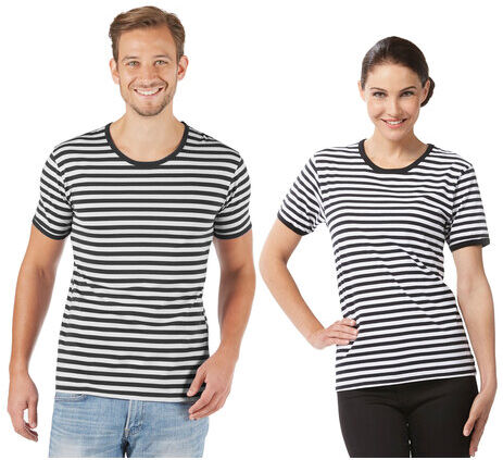 Kurzärmeliges Ringelshirt "Black Stripes" unisex