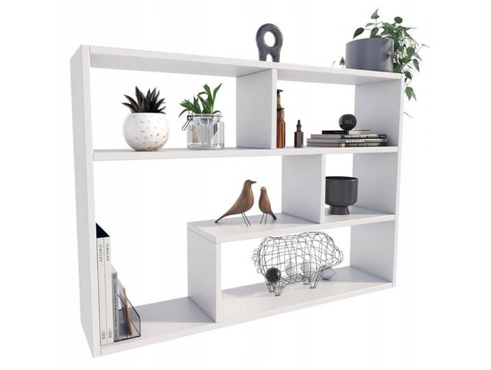 Étagère Murale Fino - Bibliothèque Moderne - 70 2cm x 92cm x 21cm - Blanche