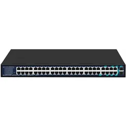 Lanview Unmanaged 48-Port RJ45 With 2 (48 Ports), Netzwerk Switch, Schwarz