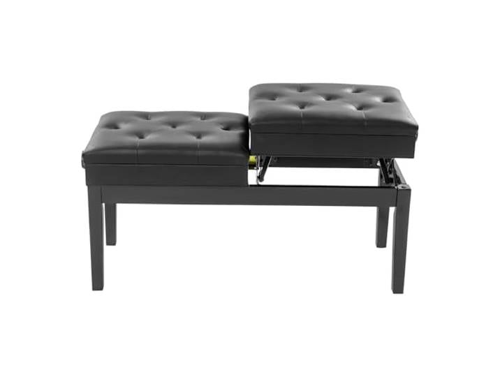 Klavierbank Höhenverstellbar, Doppel Klavierhocker Mit Stauraum, Schwarz Piano Sitzbank Für Zwei Spieler Mit 200 Kg Tragkraft Und 40 Mm Polsterung, Ideal Für Unterricht, Duette Und Zuhause