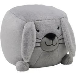 Kinderhocker Sally Hase Kunstpelz Grau/Schwarz