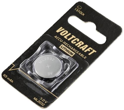 VOLTCRAFT Knopfzellen-Akku ML2032 Lithium 65 mAh 3V 1St.