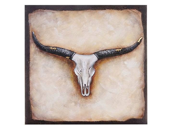 Mendler Ölgemälde Stier, 100% handgemaltes Wandbild Gemälde XL, 100x100cm