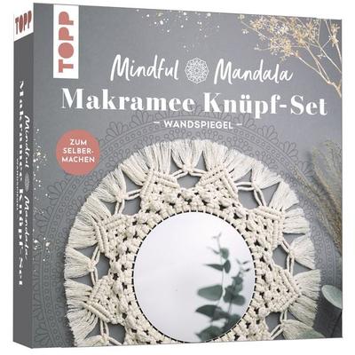 Mindful Mandala - Makramee-Knüpf-Set: Wandspiegel. Mit Anleitung und Material zum Selberknüpfen
