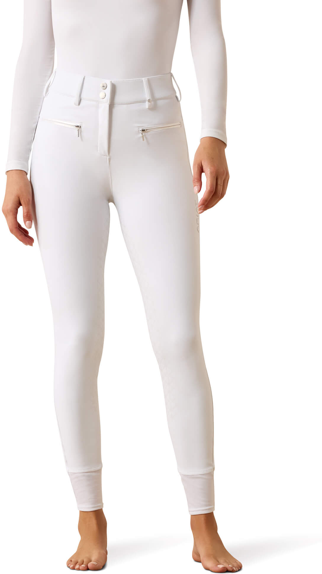 Women's Tri Factor Allure Full Seat Breech in White, Size: 22 Regular by Ariat