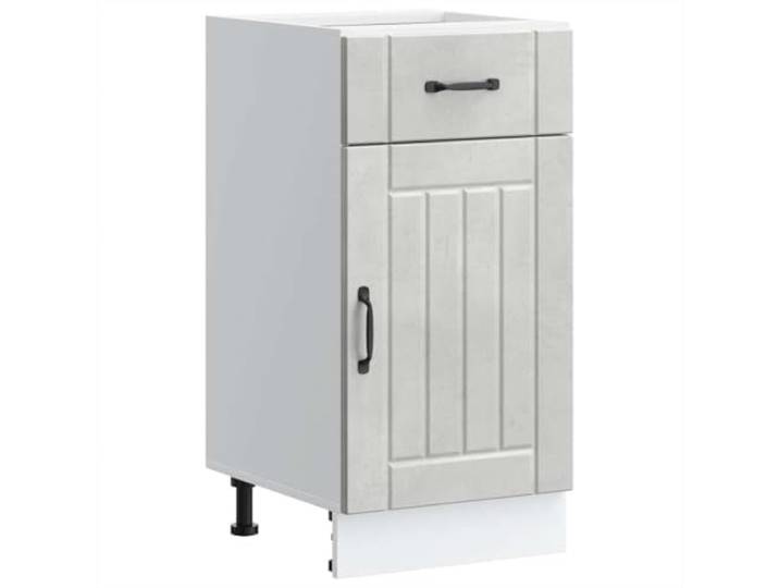GHVBNMF Küchen-Unterschrank Lucca 40x46x81,5 cm Betongrau Kompakter Küchenschrank mit Schublade, höhenverstellbaren Füßen und pflegeleichter Oberfläche für moderne Küchen.
