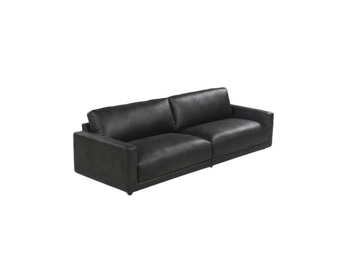 Kawola Sofa Marlin Schwarz Lederfaserstoff, Kunststoff, Nachbildung, Füllung: Schaumstoff, 262x80x100 cm, Wohnzimmer, Sofas & Couches