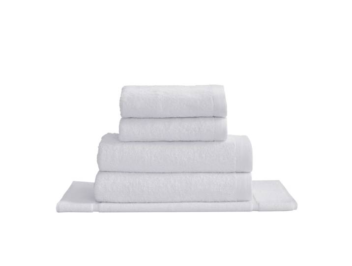 Eensemble de bain avec tapis 5 pièces blanc