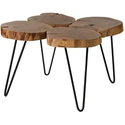 Couchtisch Akazie 60x60x45 natur lackiert LOUNGE COLLECTION #24