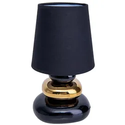 Tischleuchte Beistelllampe Schreibtischlampe Schwarz-Gold Schlafzimmerlampe