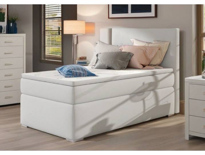 JVmoebel Boxspringbett Hotel-Boxspringbett 90×205 cm Kunstleder Komplettset Sofort (Bett), Made in Europa