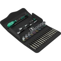 8100 SA 14 Zyklop Comfort Knarrensatz, 1/4", Werkzeug-Set schwarz/grün, 28-teilig, Comfort-Knarre mit Umschalthebel