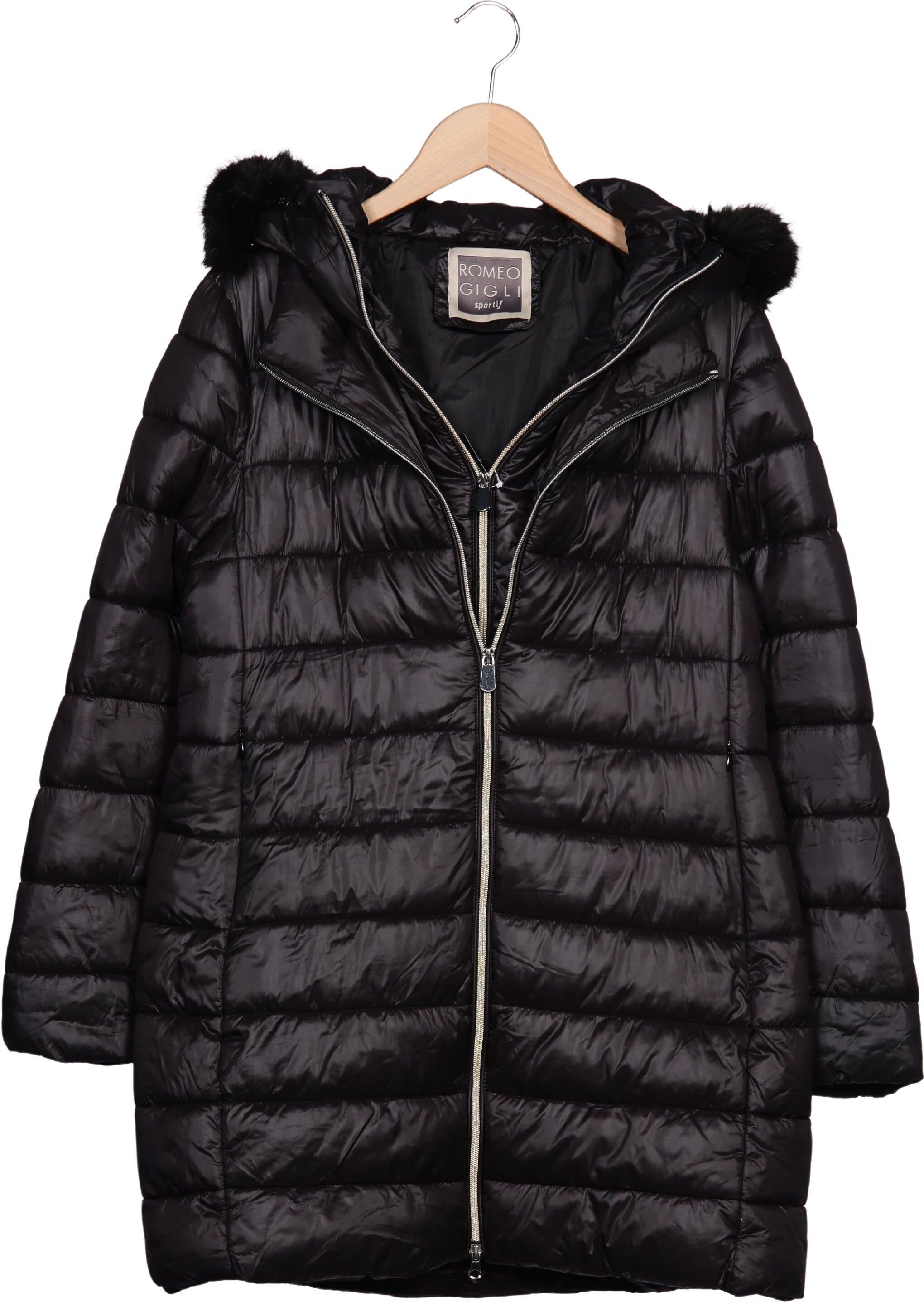 Romeo Gigli Damen Mantel, Schwarz, Gr. S, Synthetik - Second Hand