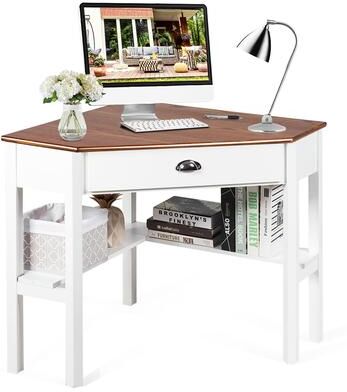 Corner Computer Desk Wood Compact Home Office Desk