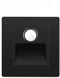Friendly Fresh Finds Motion Sensor LED Step Light Recessed Stair Wall Light For Indoor & Outdoor Staircase Lighting black Square