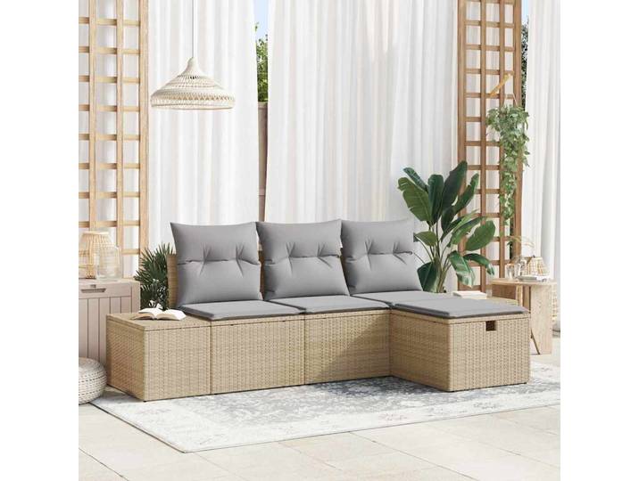 vidaXL Sofa Set 4 stk. Poly-Rattan