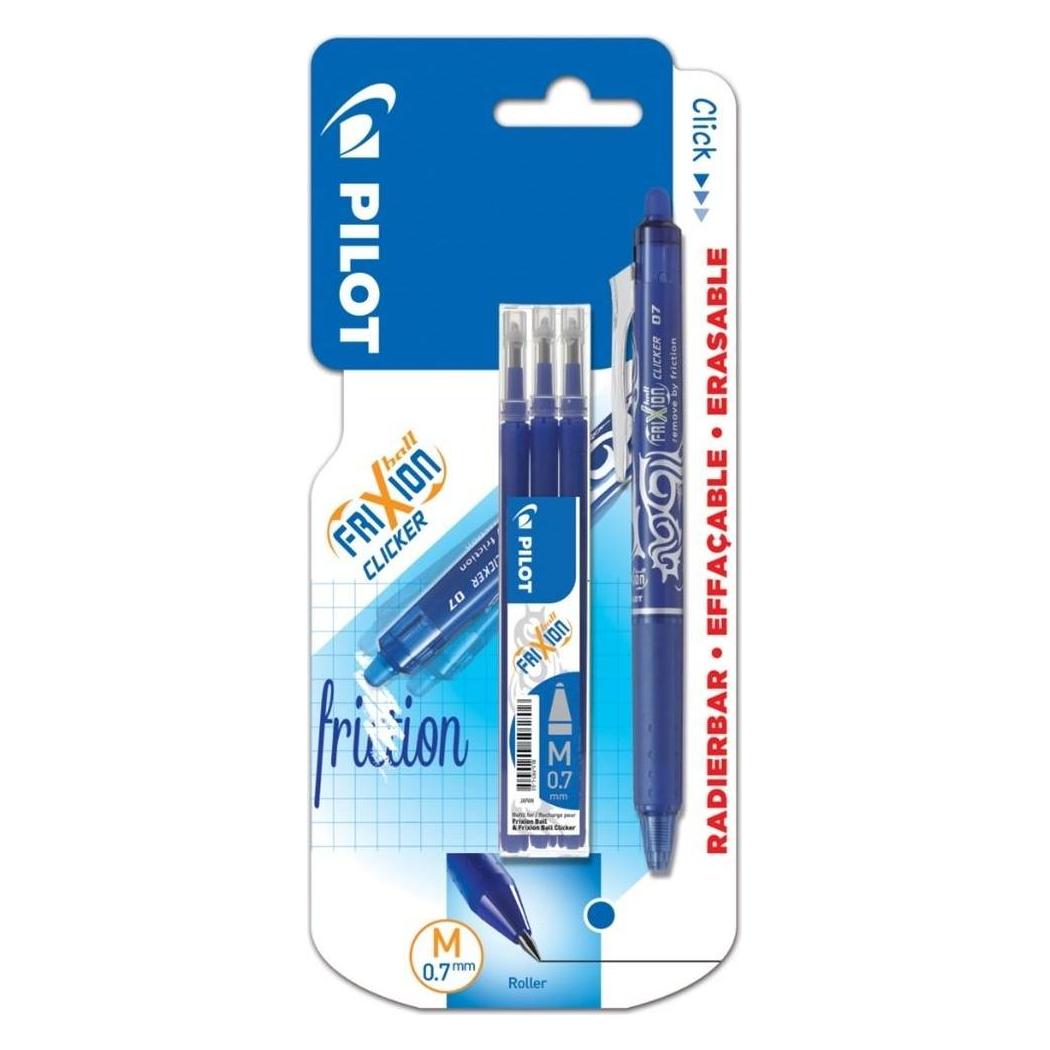 Pilot Pilotenfeder. Frixion Clicker blau 0,7 + Kartuschen (364893)