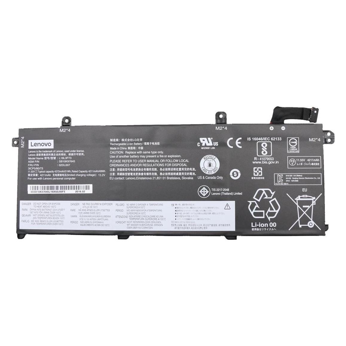 Lenovo Internal,3c,50Wh,LiIon,LGC (3 Zellen) (FRU02DL007)