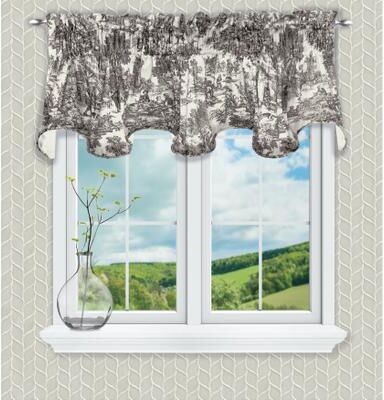 Victoria Park Lined Scallop Valance by Victoria Park in Black