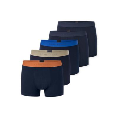 Boxershorts SCHIESSER "95/5 Multipacks", Herren, Gr. 5, Single Jersey, blau (931, sonstige), Single Jersey, Obermaterial: 95% Baumwolle, 5% Elasthan, körpernah, Unterhosen, ohne Eingriff, angenehm weich