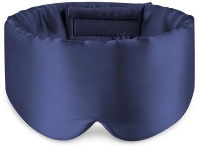 Uplifted Goods Silk Sleeping Eye Mask For Restful Nights navy Blue