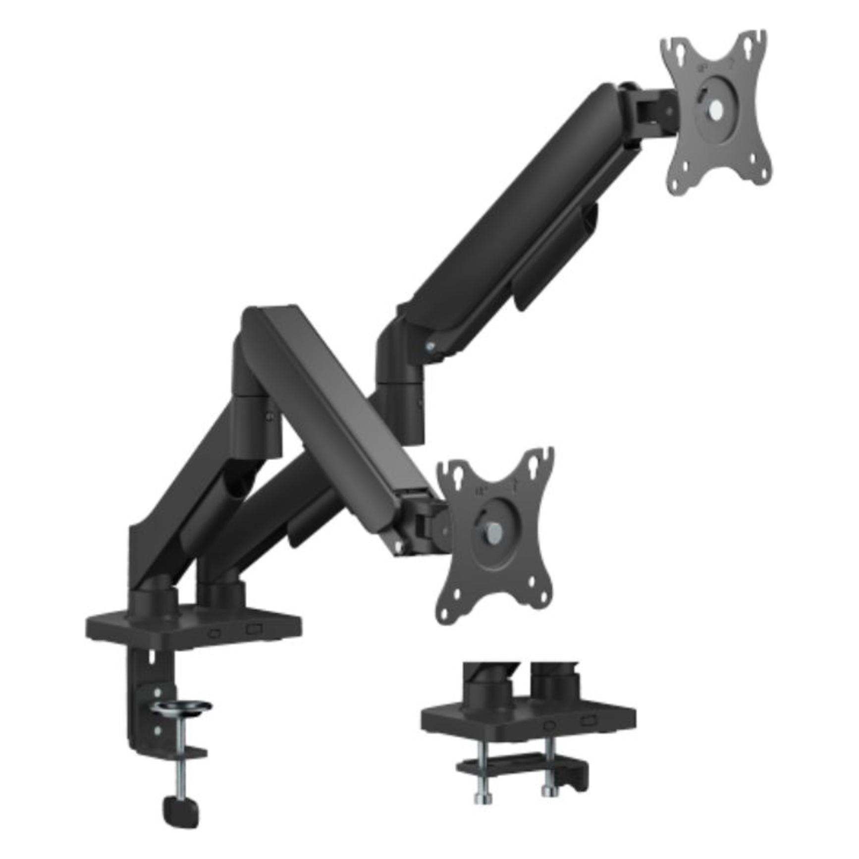 eSTUFF Dual Gas Spring Monitor Mount (Tisch, 32", 9 kg) (GLB227012)