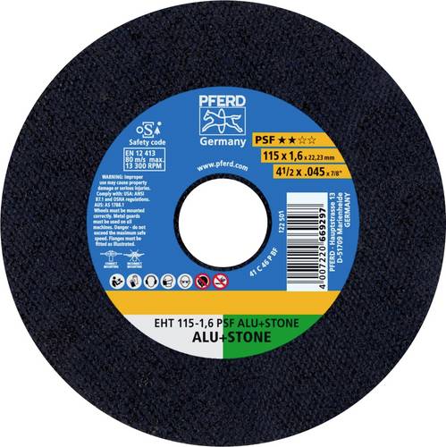 PFERD TOOLS EHT 115-1,6 PSF ALU+STONE 61818021 Trennscheibe gerade 115mm 25 St. Aluminium, NE-Metalle, Titan, Titanlegierung