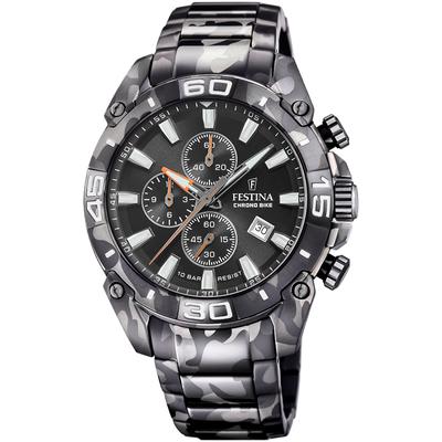 Chronograph FESTINA "Special Edition", schwarz (schwarz, grau), Armbanduhren, Herren, Chronograph, Quarzuhr, Armbanduhr, Herrenuhr, Edelstahlarmband, Datum,Stoppfunktion