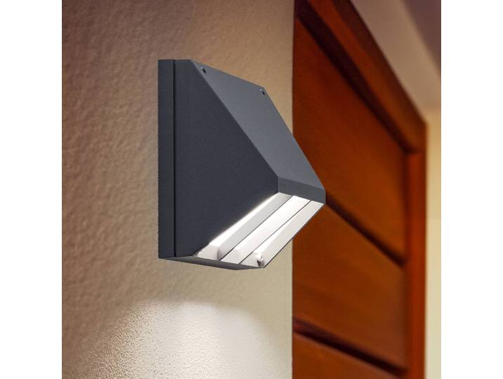 BEGA LED Außenwandleuchte 22256, dimmbar, schwarz, Aluminium, Wandlampe