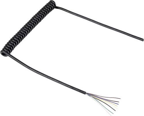 TRU Components 1570979 Spiralkabel 218mm / 640mm 8 x 0.12mm² Schwarz 1St.
