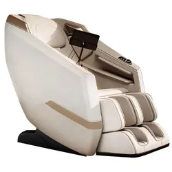 Massagesessel, Zero-Gravity Liegesessel, Tiefenmassage, mit Heizfunktion, Vollmassage, Bluetooth SL Schienen Weiß L140×B73×H106cm /A001-Bai/