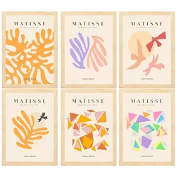 POSTER Set Mit 6 Illustrationen Von Henri Matisse Blumen A3 Rahmen Aus Hellem Holz