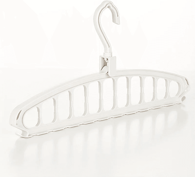 Inspire Essentials SpaceMax Folding Multi Hole Clothes Hanger And Wardrobe Organizer For Space Saving Storage white