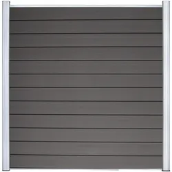 KAHRS WPC Zaunfeld-Set "Lübeck", anthrazit, 12 Zaunbretter 20x161 mm, inkl. Alustart- & Endleiste in silber + Fixierungsstange (exkl. Pfosten), 180x180 cm