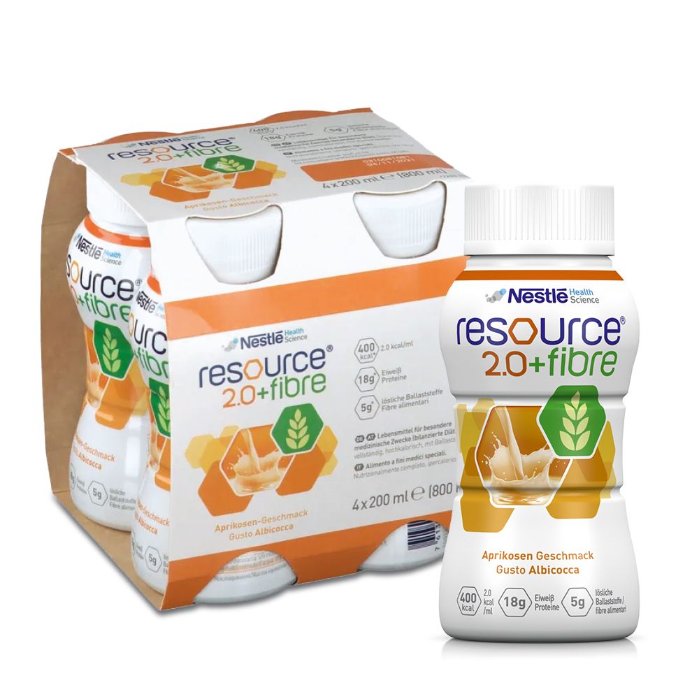 Resource 2.0+fibre Aprikose 4x200 ml Flüssigkeit