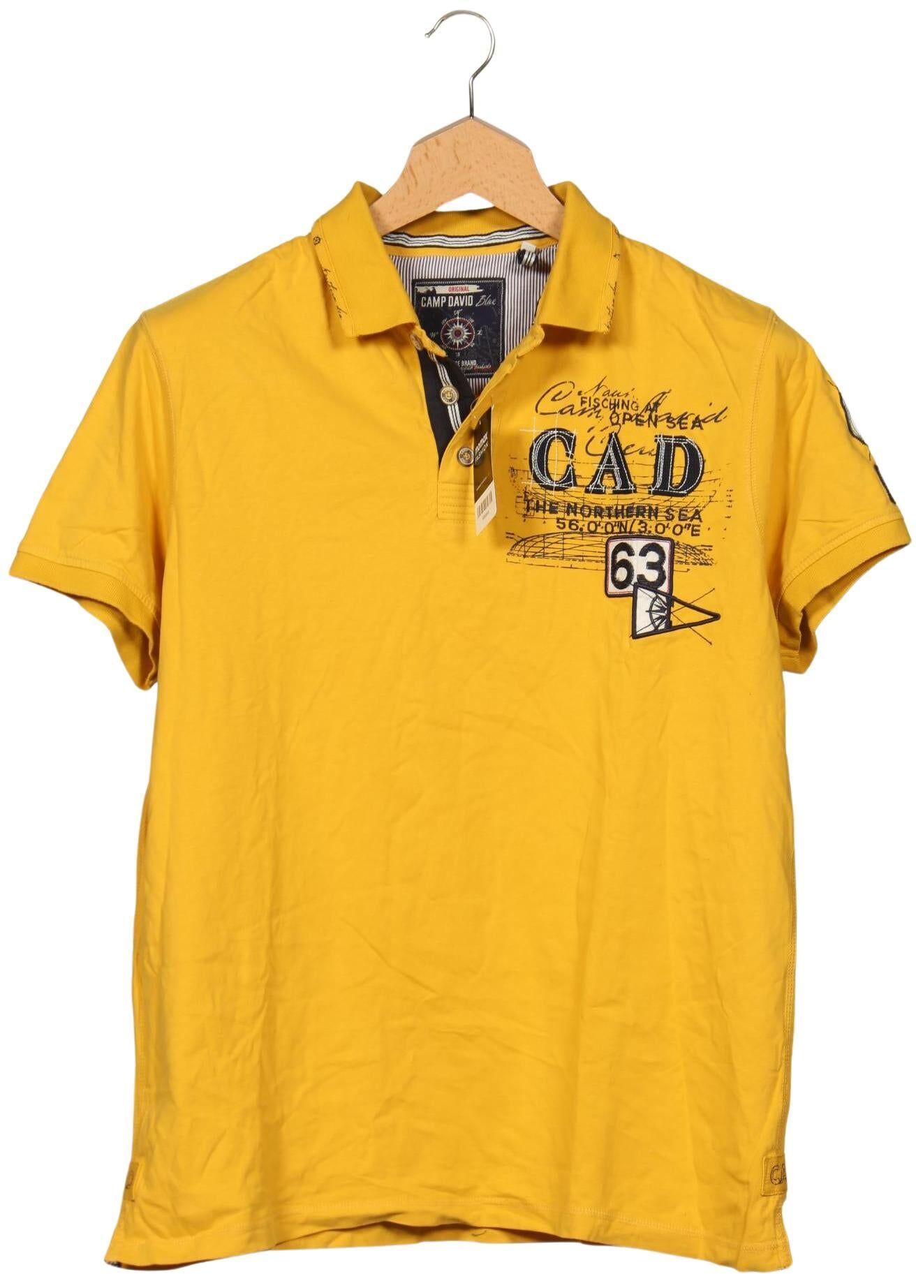 Camp David Herren Poloshirt, Gelb, Gr. Xxl, Baumwolle - Second Hand