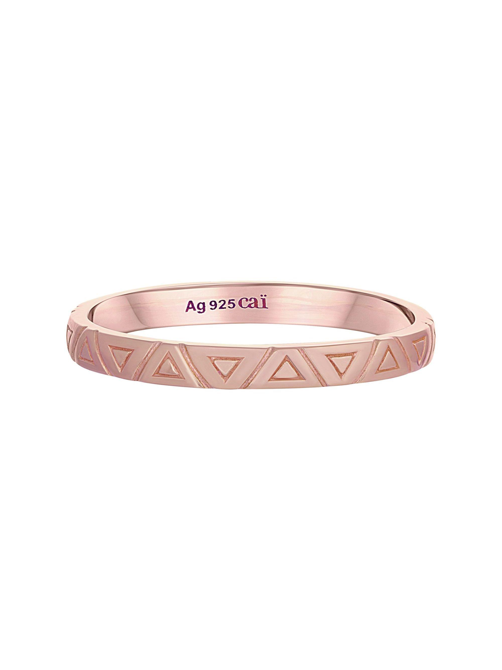 cai Ring 925 Silber rosévergoldet Dreiecke Stacking