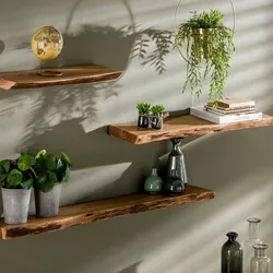 designline »Edge« Massivholz Wandregal Akazie 120x4x20 cm