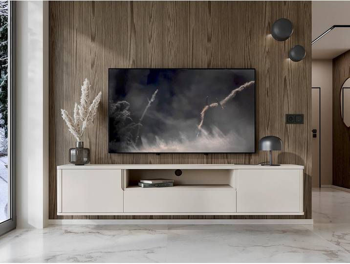 MOEBLINE Lowboard Hängender TV Schrank Kommode RADDIO 180 kaschmir