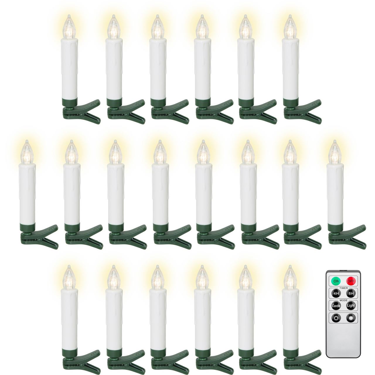 goobay LED Weihnachtsbaumkerzen weiß, 20 St.
