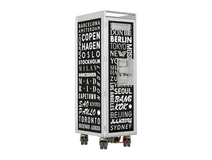 VanDeBord Flugzeugtrolley Cosmopolitan Schwarz, Gebrauchtes Original aus der Luftfahrt - ausgemustert und hochwertig restauriert, Flugzeug Servierwagen, Original Airline Trolley