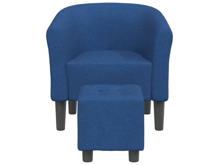Fauteuil cabriolet avec repose-pied - - Bleu - Tissu polyester - 70x56x68 cm - Repose-pied 31x31x32 cm