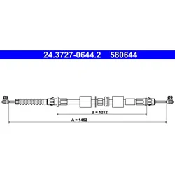 Seilzug Feststellbremse ATE 24.3727-0644.2 für Ford Mondeo I Turnier